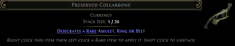MMOJUGG Path of Exile 2 Preserved Collarbone Details View of Item Function and Use